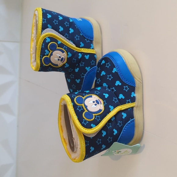 Disney Toddler Blue & Yellow Starry Mickey Boots - Size 1.5 NWT - Picture 3 of 7